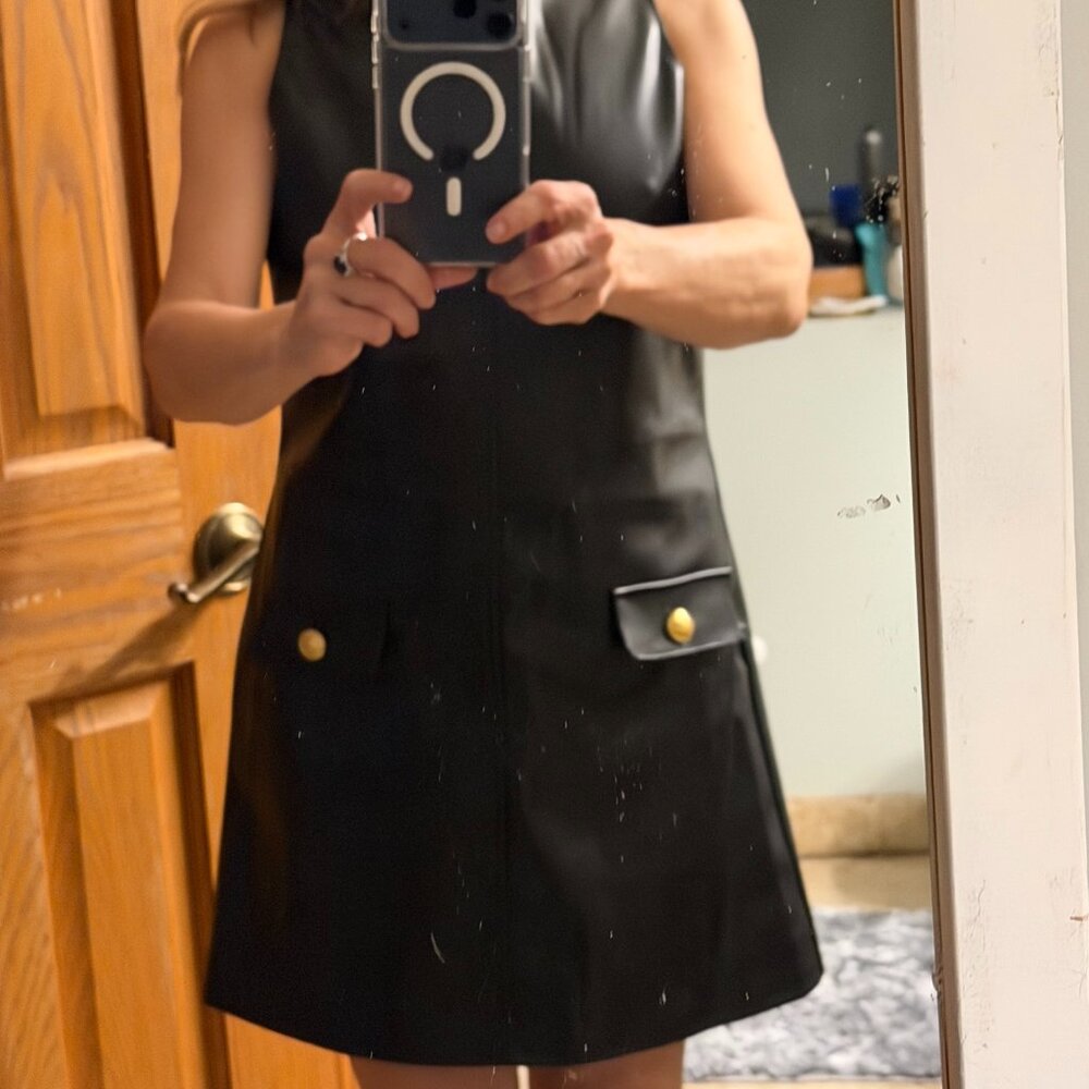 French Connection leather mini dress